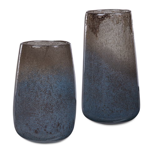 Ione Seeded Glass Vases, S/2