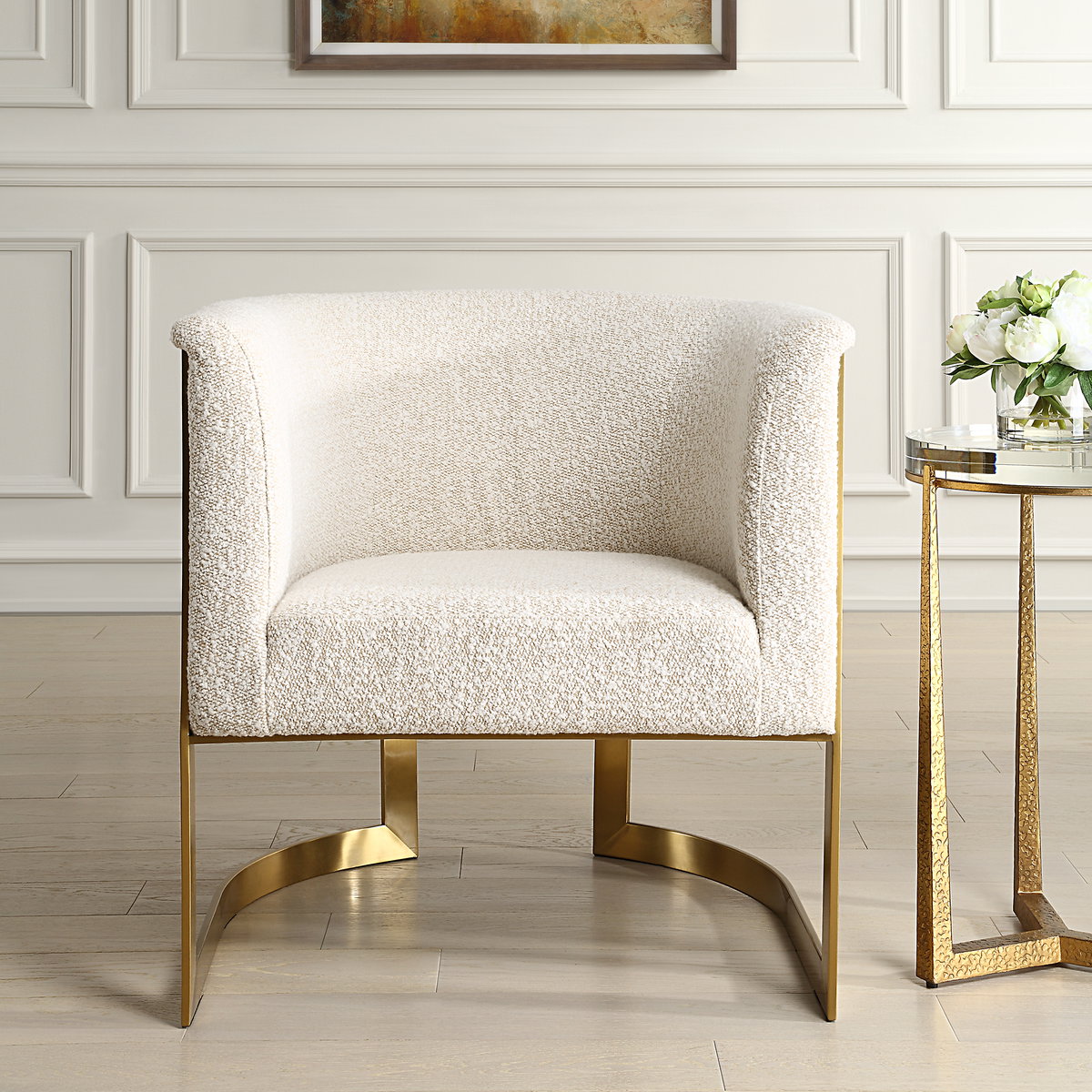 Bellina Plush Barrel Chair, Accent Chair by Uttermost, 28" width x 31" height x 29" depth View 2