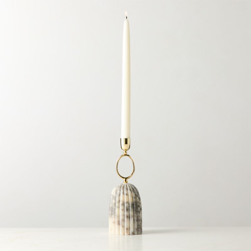 Online Designer Living Room Cupola Viola Marble Taper Candle Holder Tall