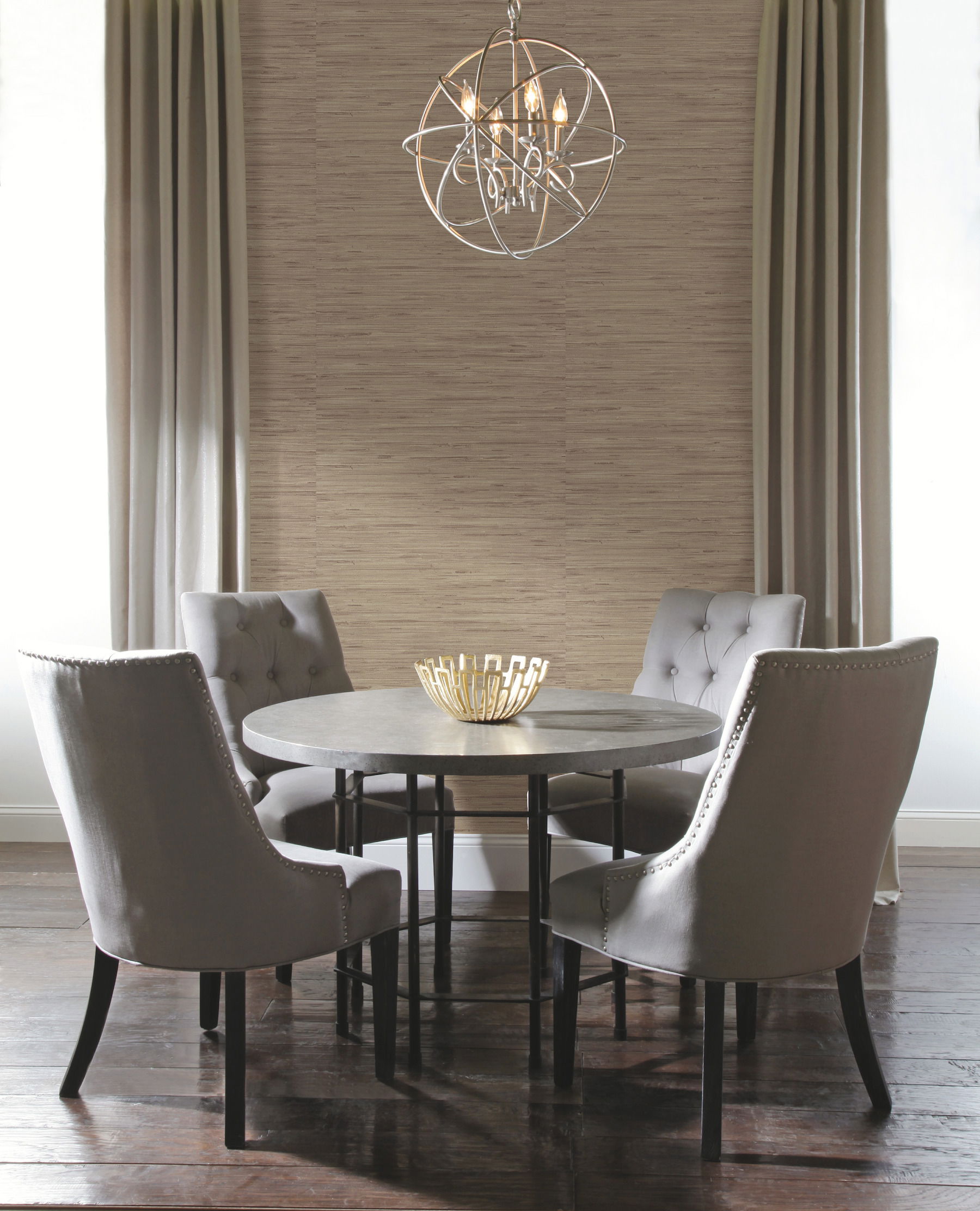 Lustrous Grasscloth Beige Wallpaper, by York Wall, 33' length x 1'8.8" width x 0.02" depth View 2
