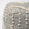 Brinket Gray/Cream Polyester Handwoven Square Pouf thumbnail 4