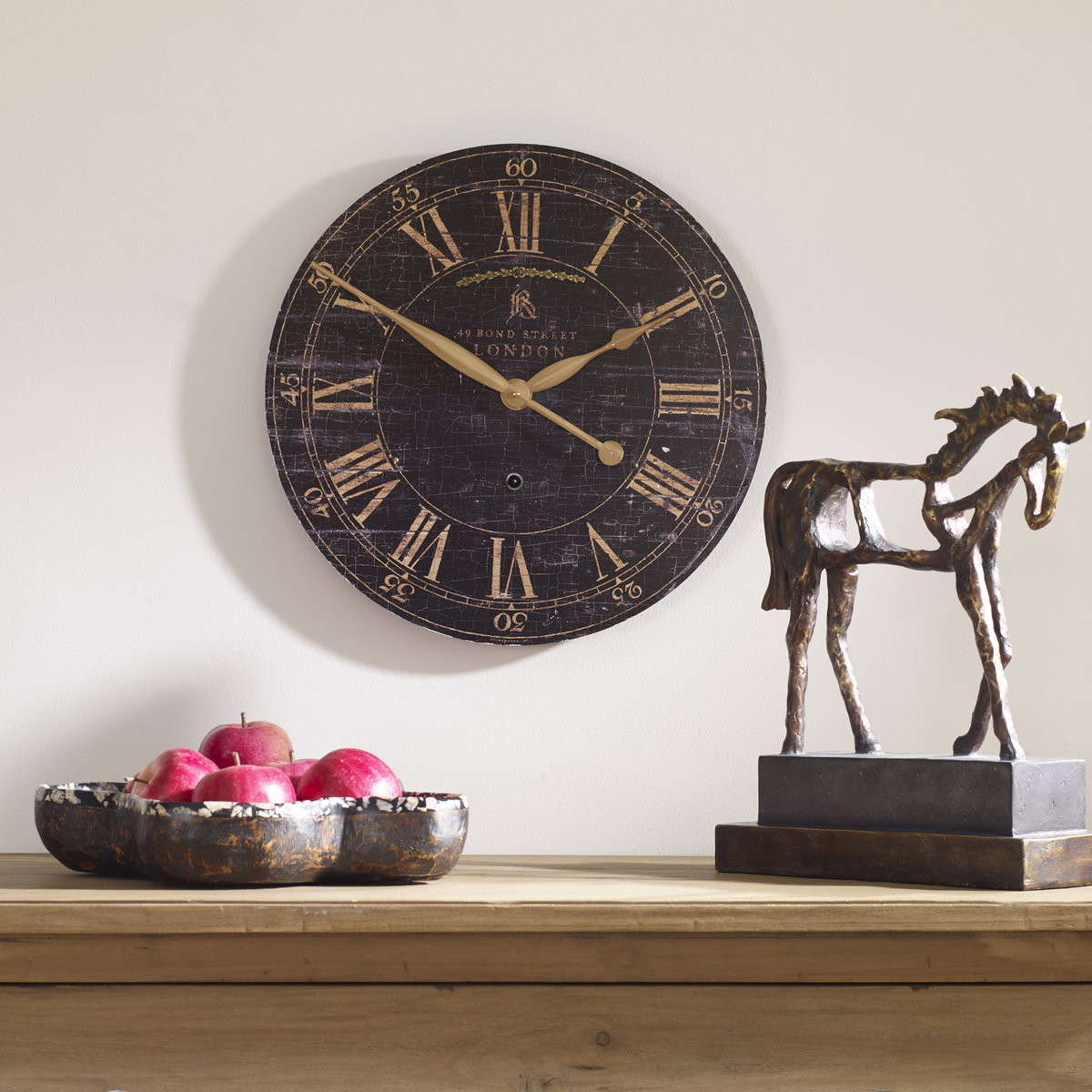 Bond Street 18' Black Wall Clock, by Uttermost, 18" width x 18" height x 2" depth View 2
