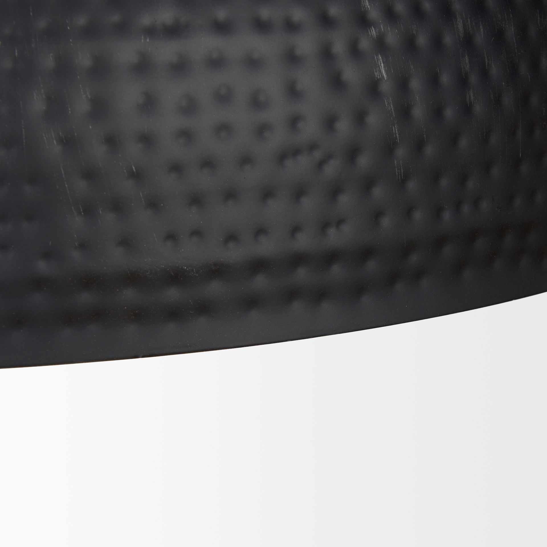 Karina 36' Round Matte Black Hammered Metal Dome Pendant Light large image 