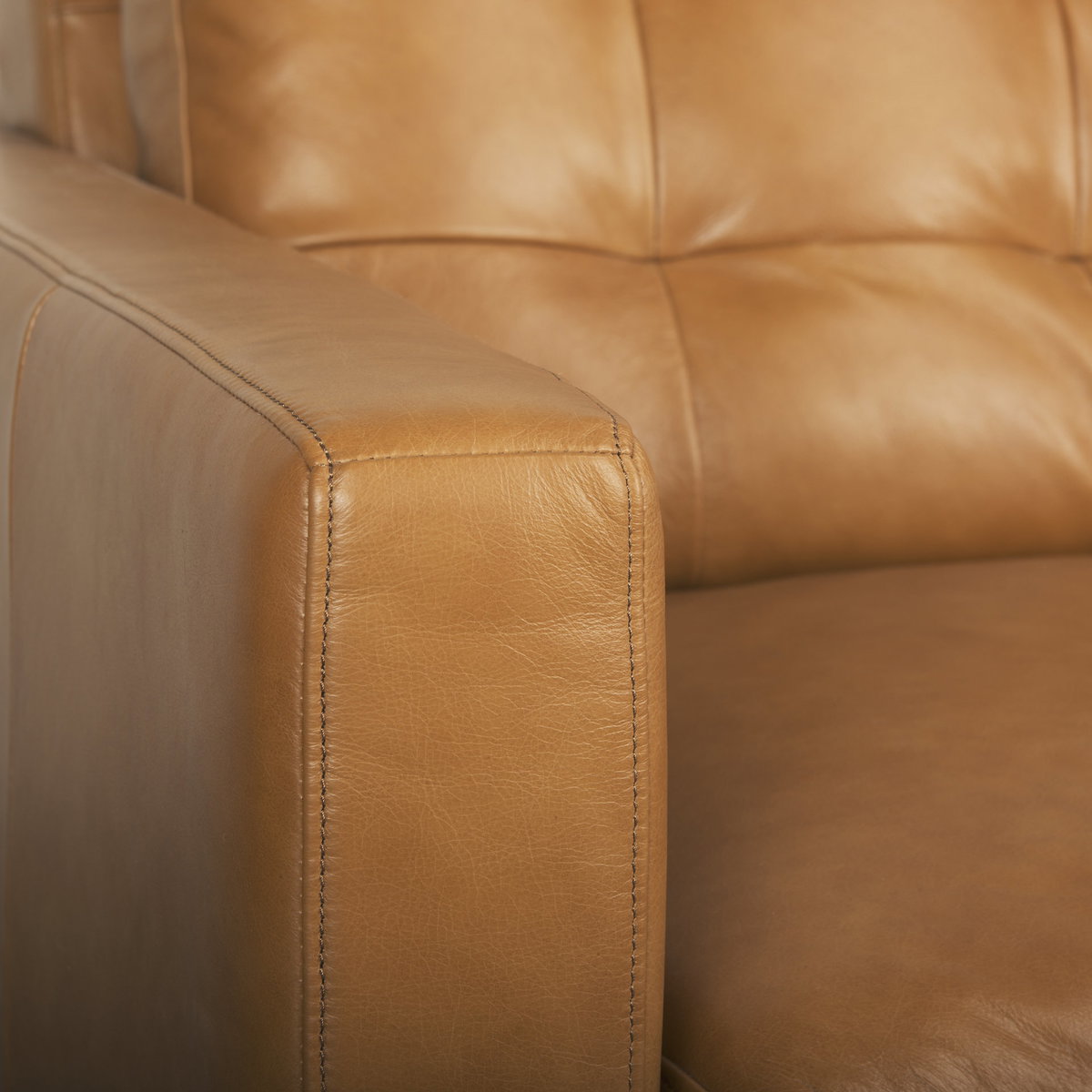 Olaf  Tan Leather Sofa, Sofas & Sectional by Mercana, 88.19" length x 37.8" width x 35.04" height View 13