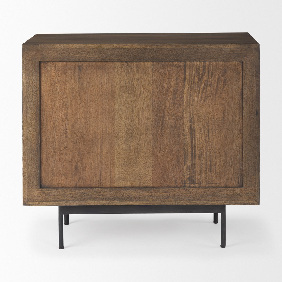 Grace  Medium Brown Wood with Black Metal Frame 3 Drawer Accent Cabinet, Cabinets & Chest by Mercana, 35.5" length x 18" width x 31" height View 7