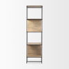 Morris 19.75 L x 15.0W x 72.5H Beige Wood with Black Metal Frame 4-Tier Shelving Unit, Shelving & Bookcase by Mercana, 19.75" length x 15" width x 72.5" height thumbnail 4