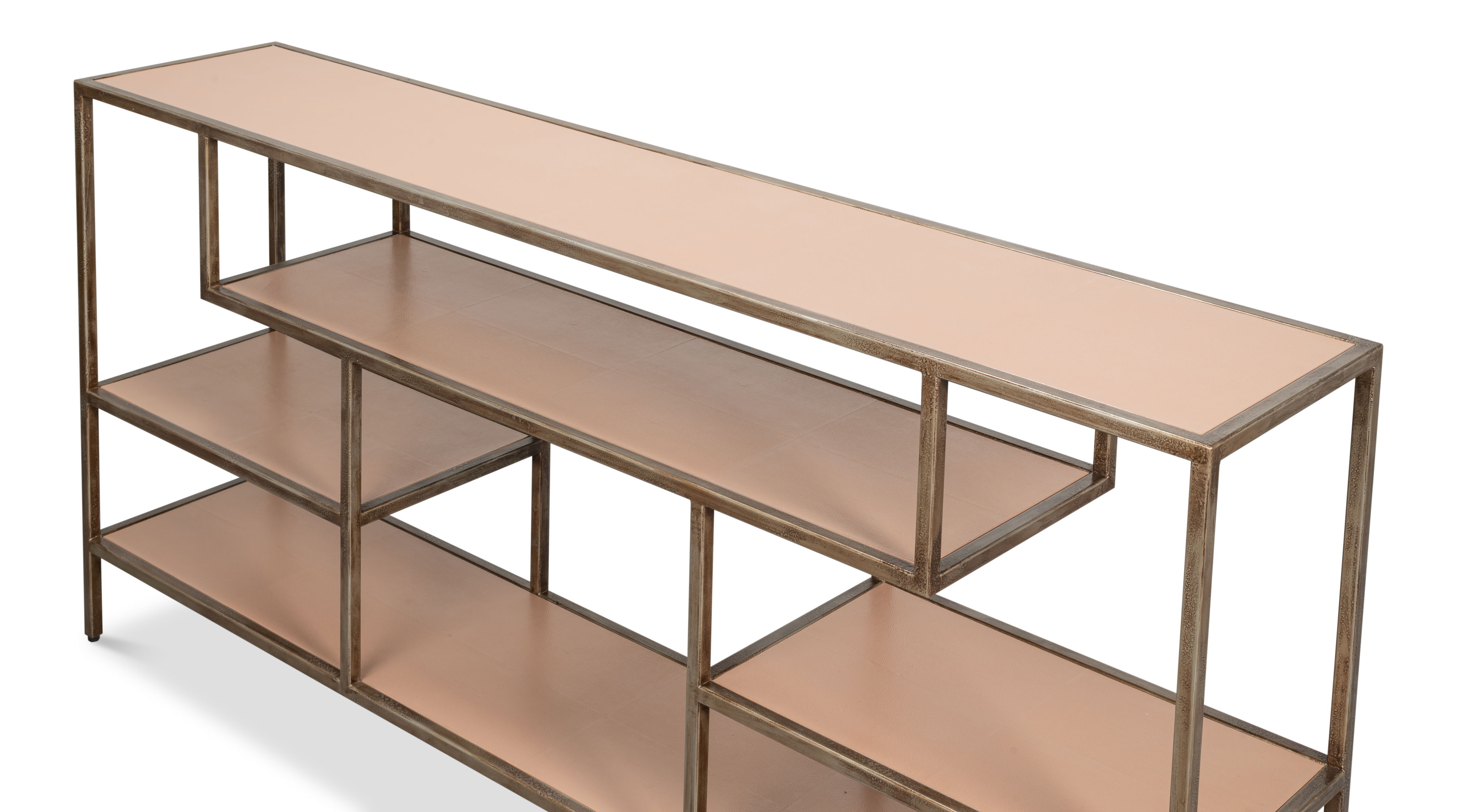 Cullum Shagreen Console, Mushroom, Console Table by Sarreid, 71" length x 14" width x 33" height View 9