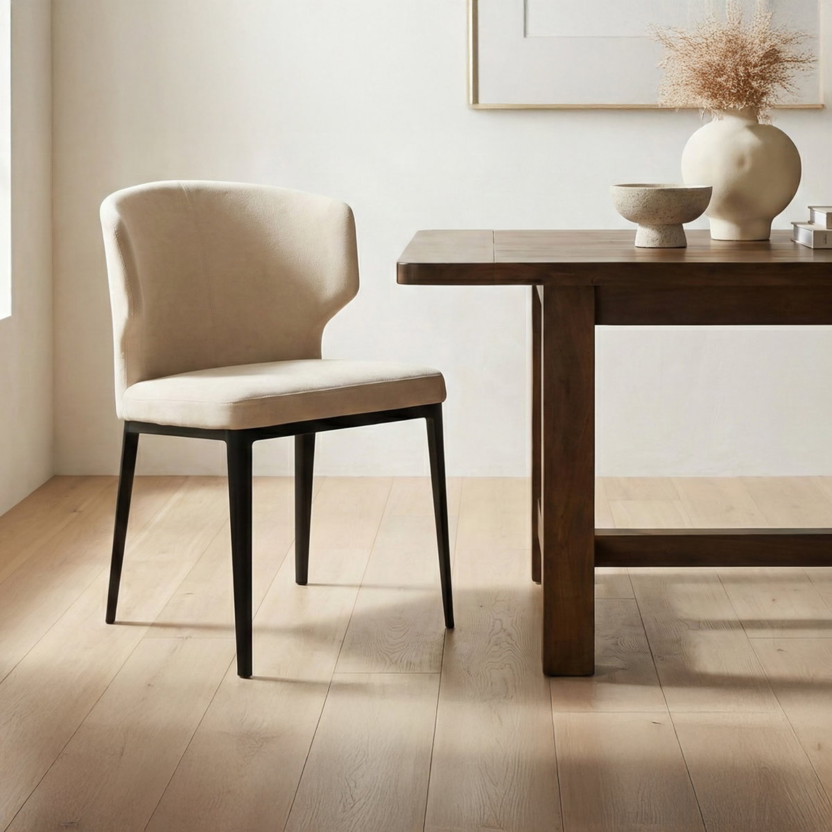 Delaney Dining Chair Warm Beige-set Of Two, by Moe's Home, 20.1" width x 30.7" height x 21.7" depth View 8