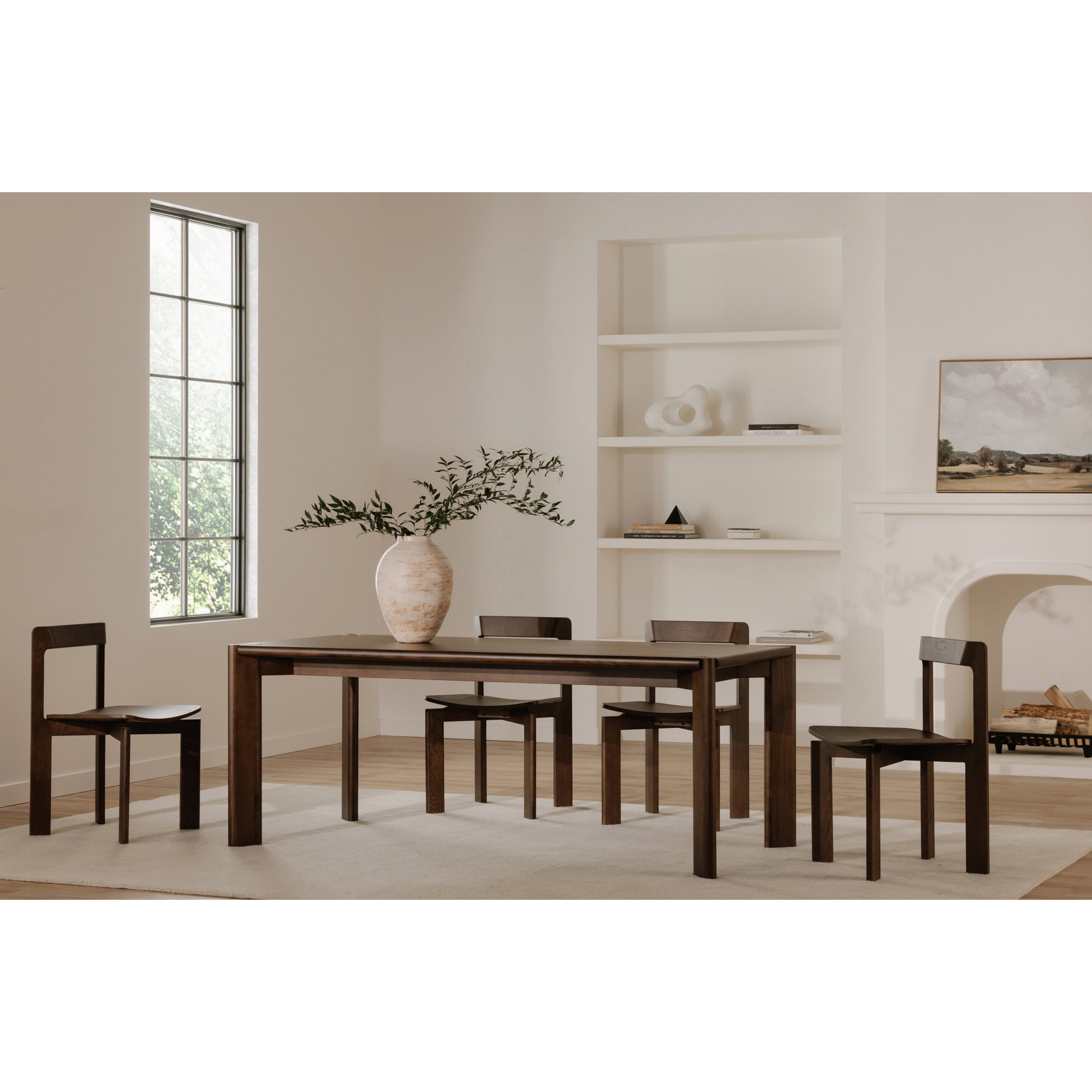 Daifuku Large Dining Table Brown, by Moe's Home, 96" width x 29.5" height x 42" depth View 9