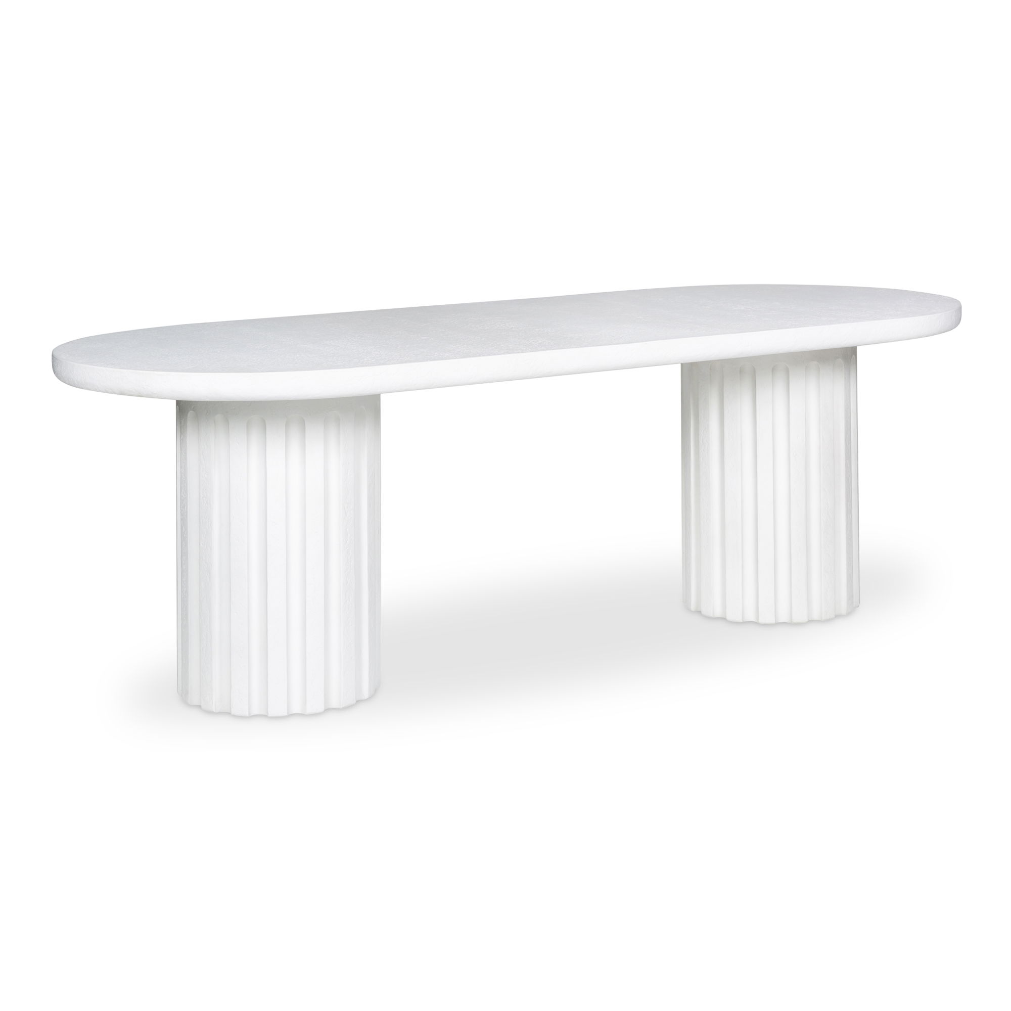 Eris Outdoor Dining Table White, Outdoor Table by Moe's Home, 7'2.5" width x 2'6" height x 2'11.5" depth View 2