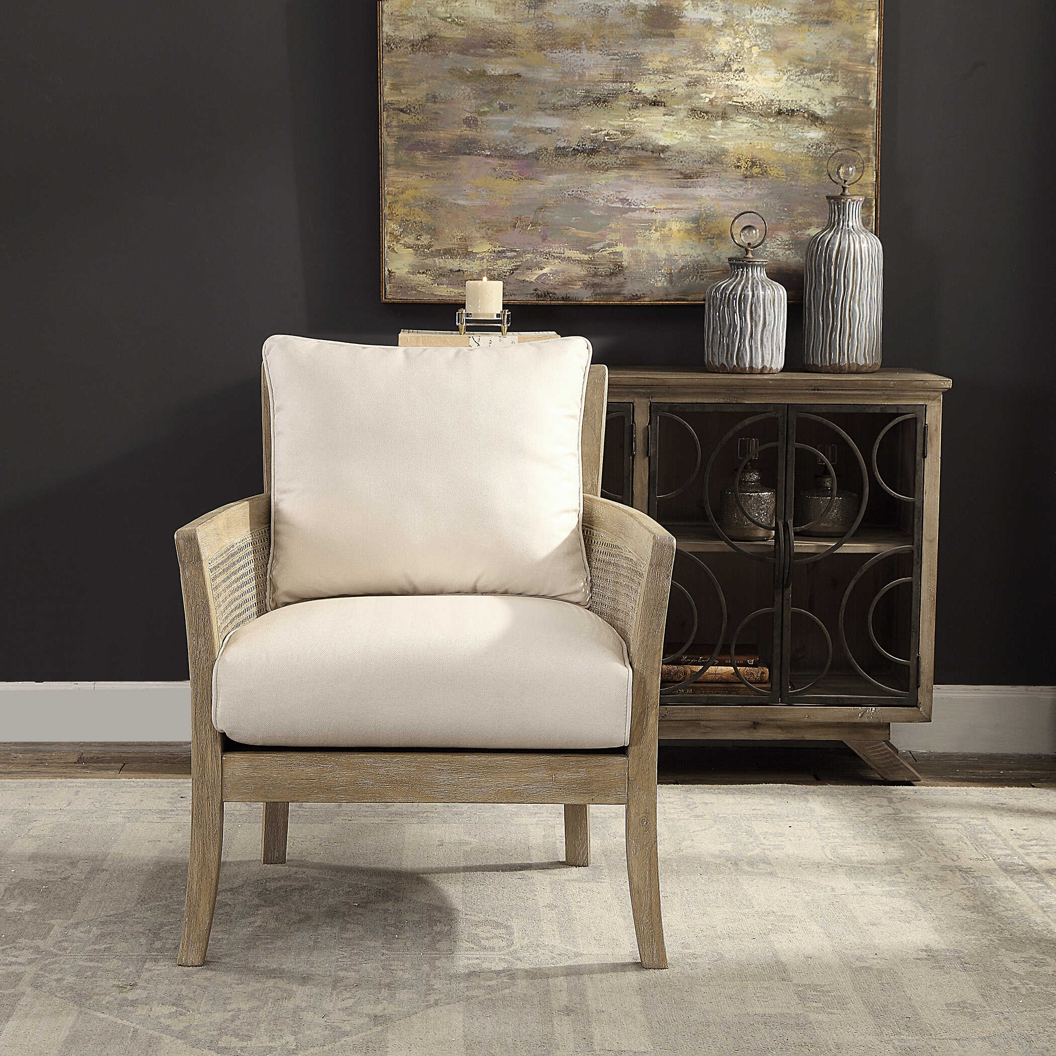 Encore Natural Armchair, Furniture by Uttermost, 28.5" width x 33" height x 31" depth View 8