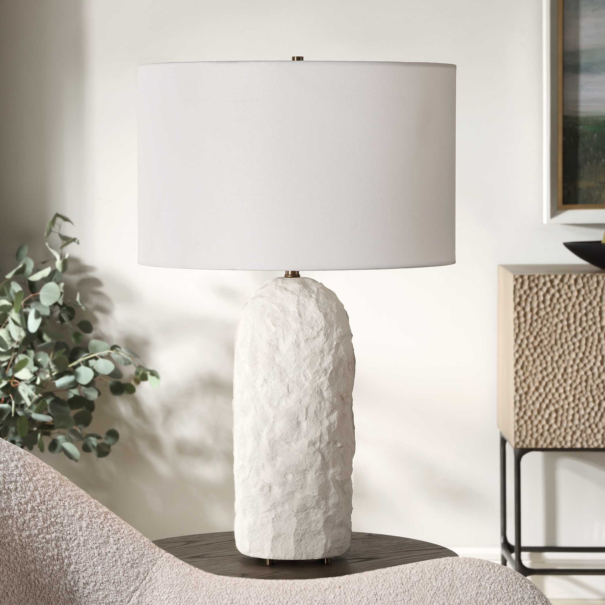 Vieste White Table Lamp, by Uttermost, 17" width x 27.5" height x 17" depth View 4