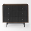 Grace  Medium Brown Wood with Black Metal Frame 3 Drawer Accent Cabinet, Cabinets & Chest by Mercana, 35.5" length x 18" width x 31" height thumbnail 5