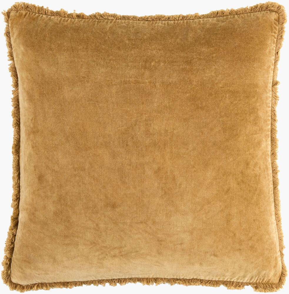 Washed Cotton Velvet Accent Pillow Down, Decorative Pillow by Surya, 22" length x 22" width