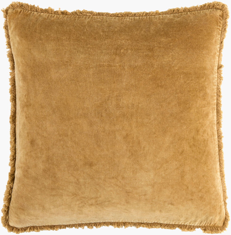 Washed Cotton Velvet Accent Pillow Down, Decorative Pillow by Surya, 22" length x 22" width