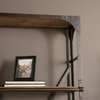 Brodie VII 32L x 22W x 94H Brown Wood Gun-Metal Bracing Four Shelf Shelving Unit, Shelving & Bookcase by Mercana, 31.5" length x 21.5" width x 94" height thumbnail 3