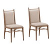 Reuben Dining Chair Set of 2 Beige, by Dovetail, 19" width x 40.25" height x 24.75" depth thumbnail 1