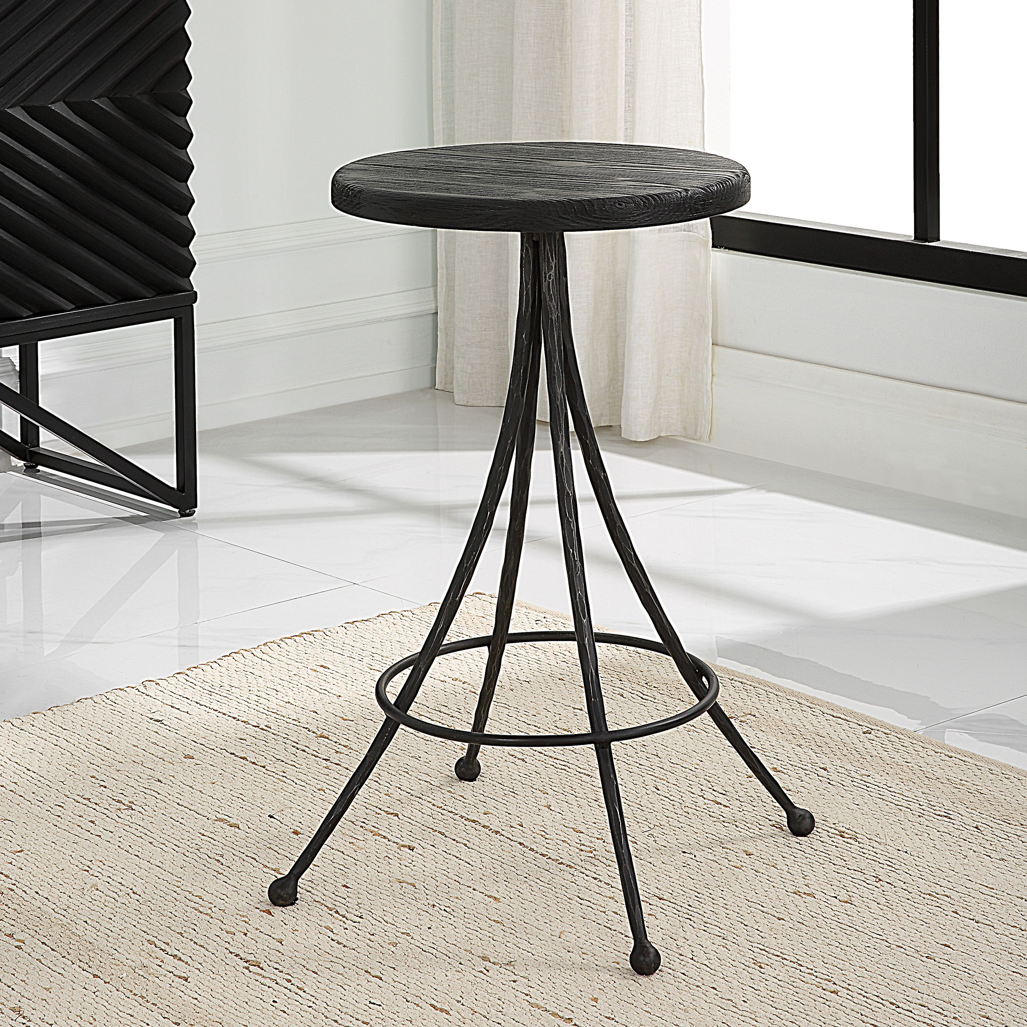 Sona Black Counter Stool large image 