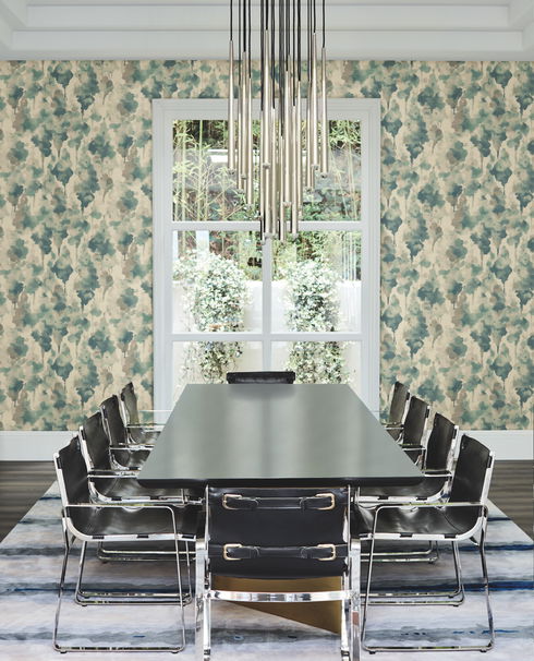 Mirage Off White & Dark Blue Wallpaper