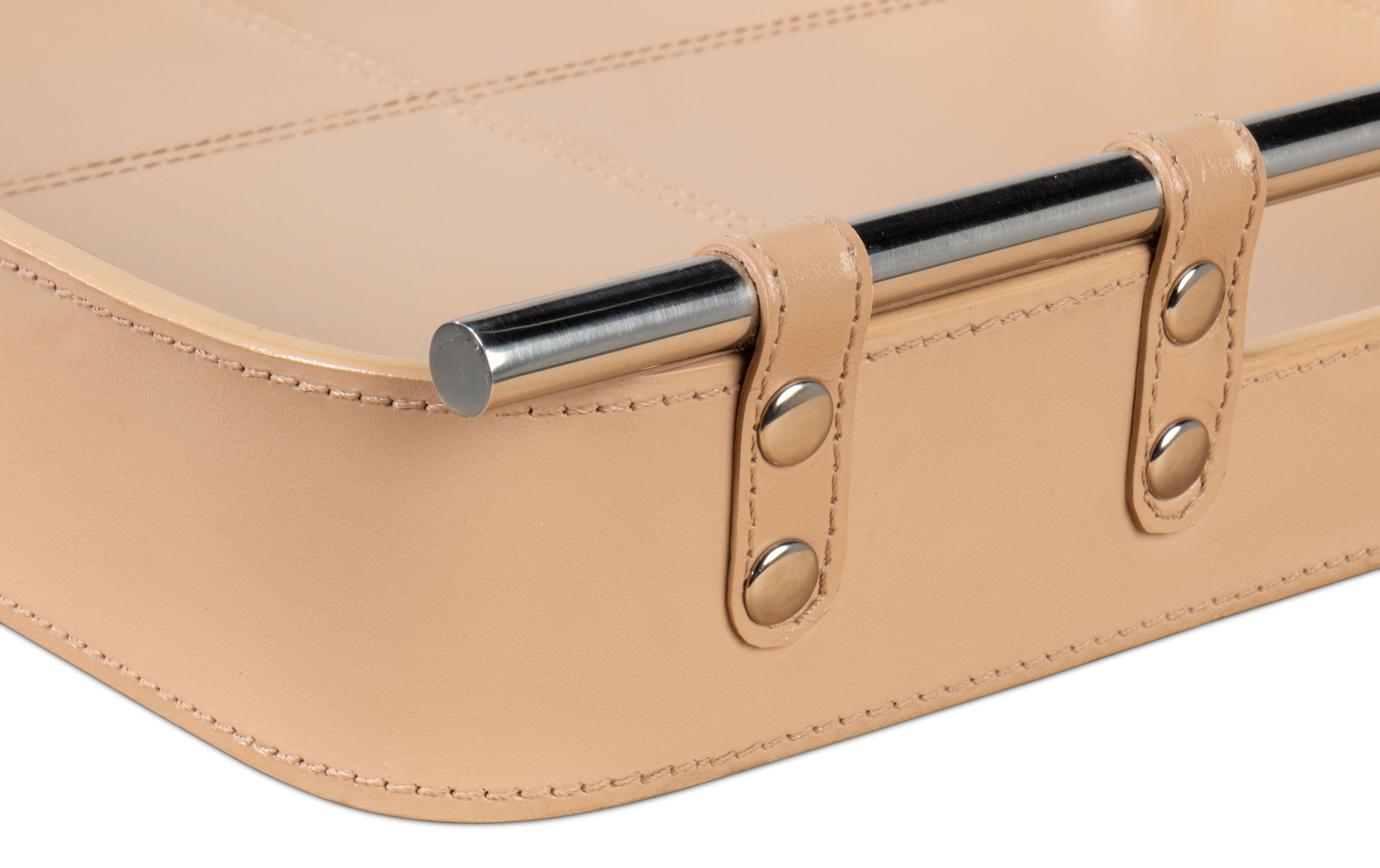 Safari Leather Tray  Mushroom large image 