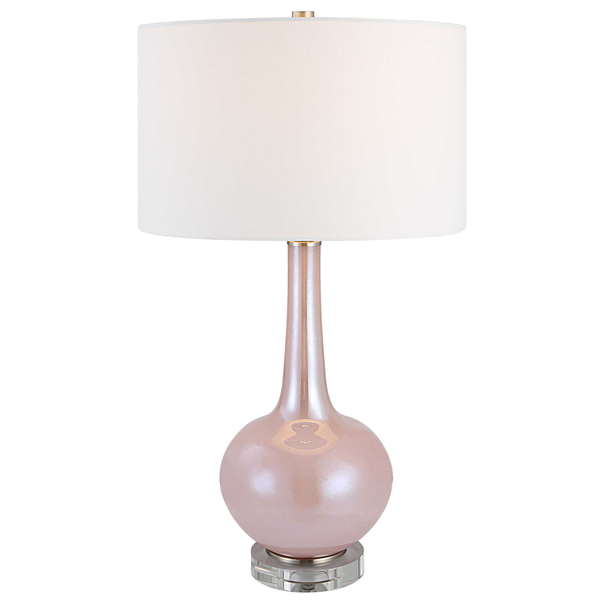 Rosa Pink Glass Table Lamp, by Uttermost, 16" width x 29" height x 16" depth View 1