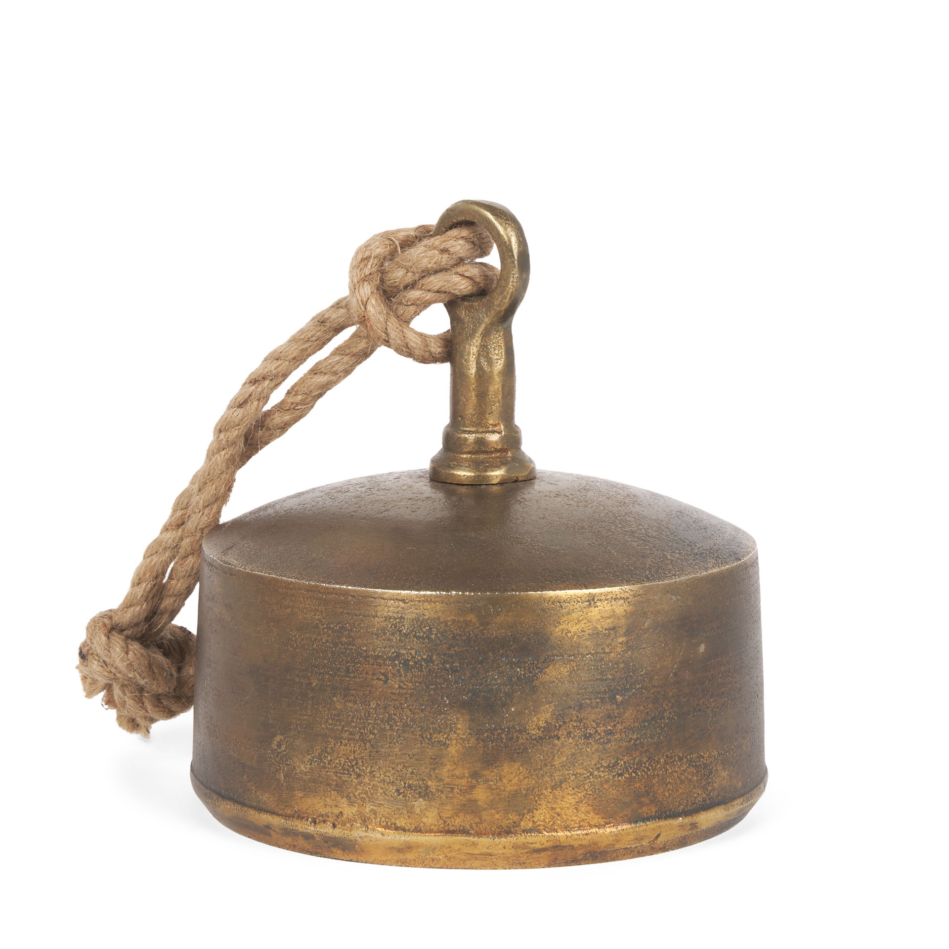 Quincy Large Gold Metal Decorative Bell Object, Decorative Object by Mercana, 7" length x 7" width x 7.75" height View 1