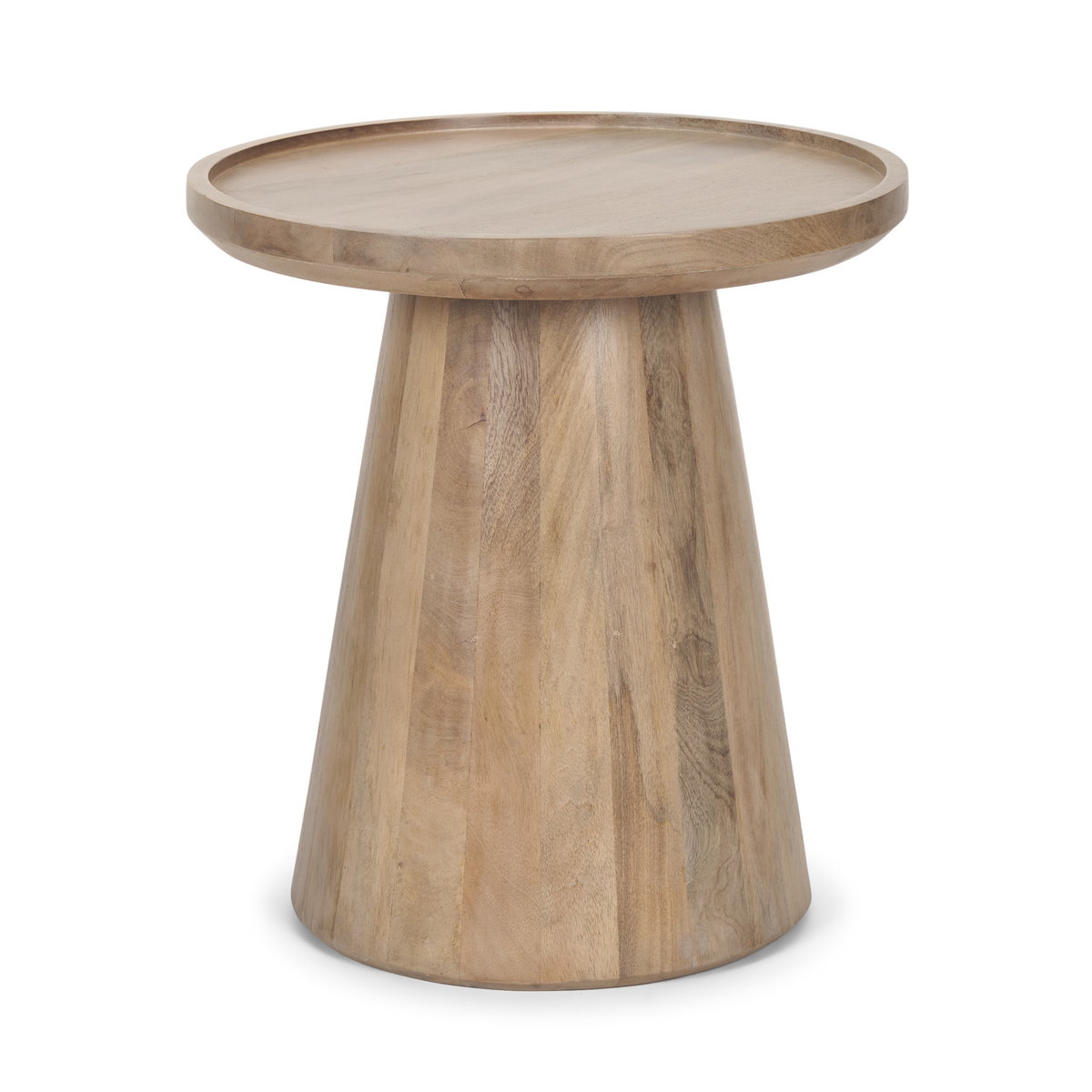 Takoda Light Brown Wood Tapered Drum Accent Table, Side & End Table by Mercana, 19" length x 19" width x 20.5" height View 1