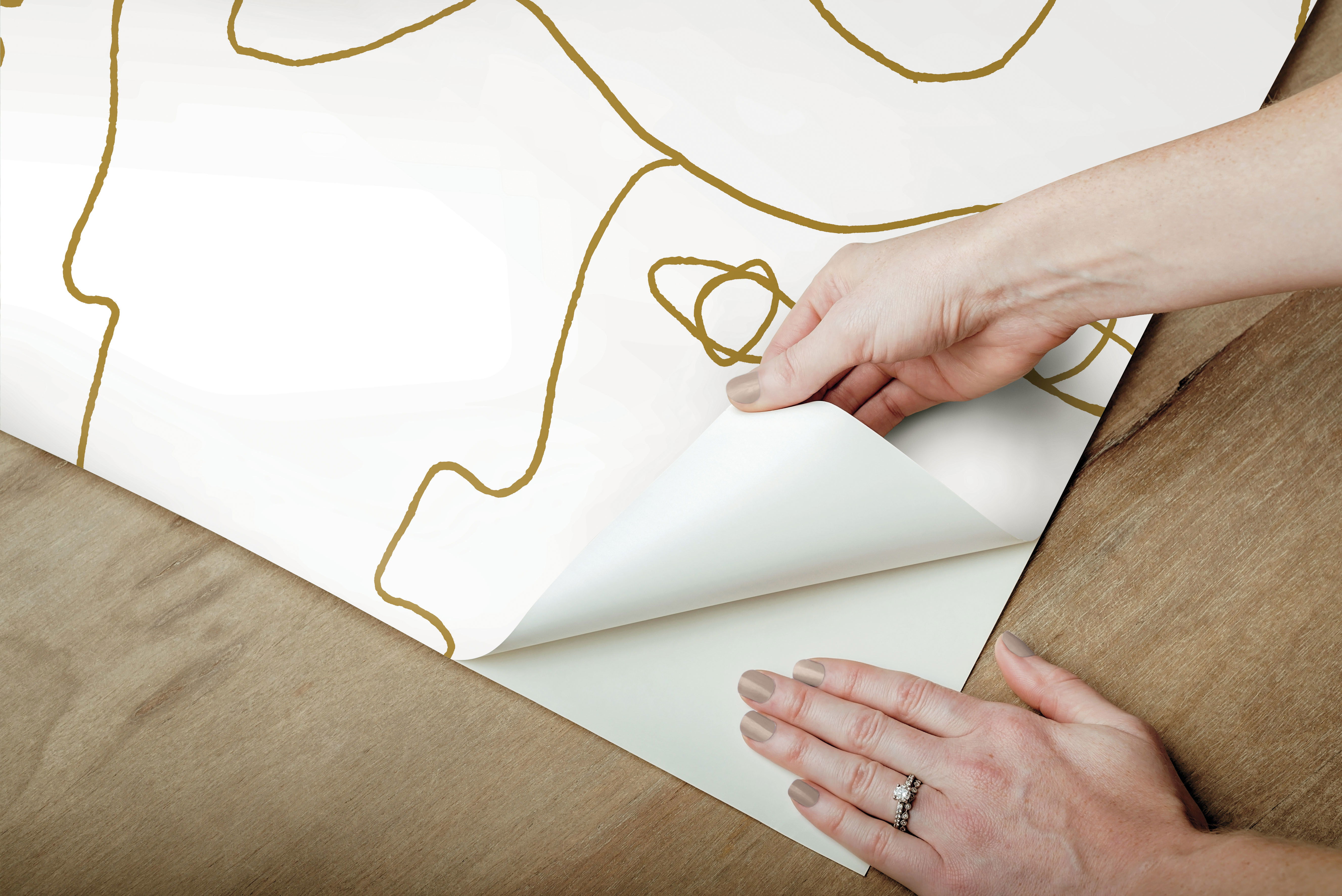 Pablo Portraits  Gold Metallic Peel & Stick Wallpaper large image 
