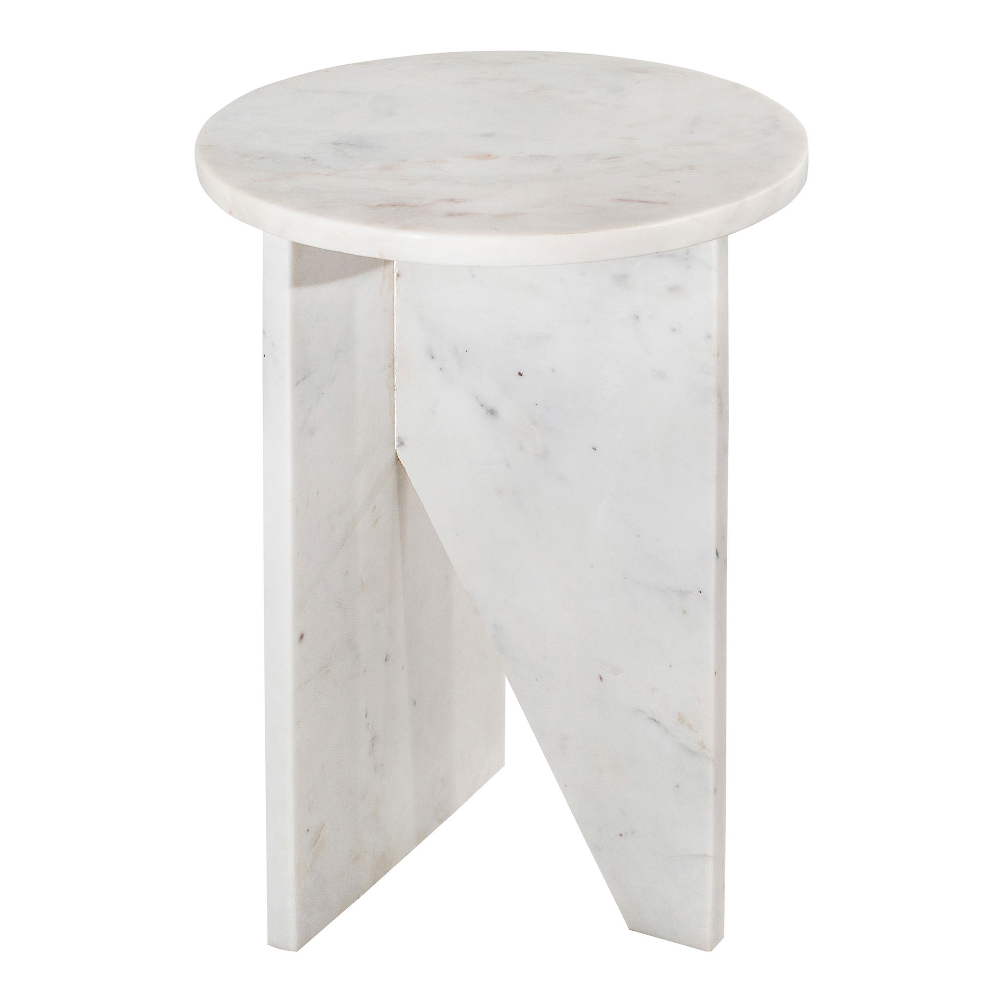 Grace Accent Table White Marble, Side & End Table by Moe's Home, 14" width x 20" height x 14" depth View 3