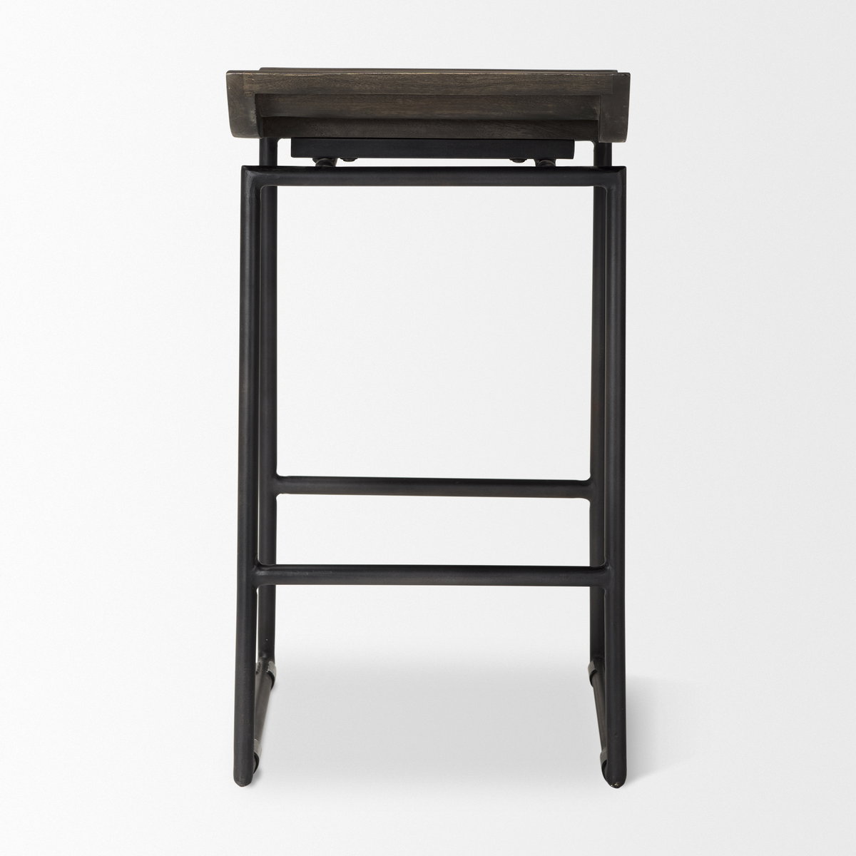 Givens Low Back 26in Seat Counter Stool | Black Wood with Black Metal, Counter & Bar Stool by Mercana, 14.1" length x 15.8" width x 26" height View 6