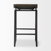 Givens Low Back 26in Seat Counter Stool | Black Wood with Black Metal, Counter & Bar Stool by Mercana, 14.1" length x 15.8" width x 26" height thumbnail 6