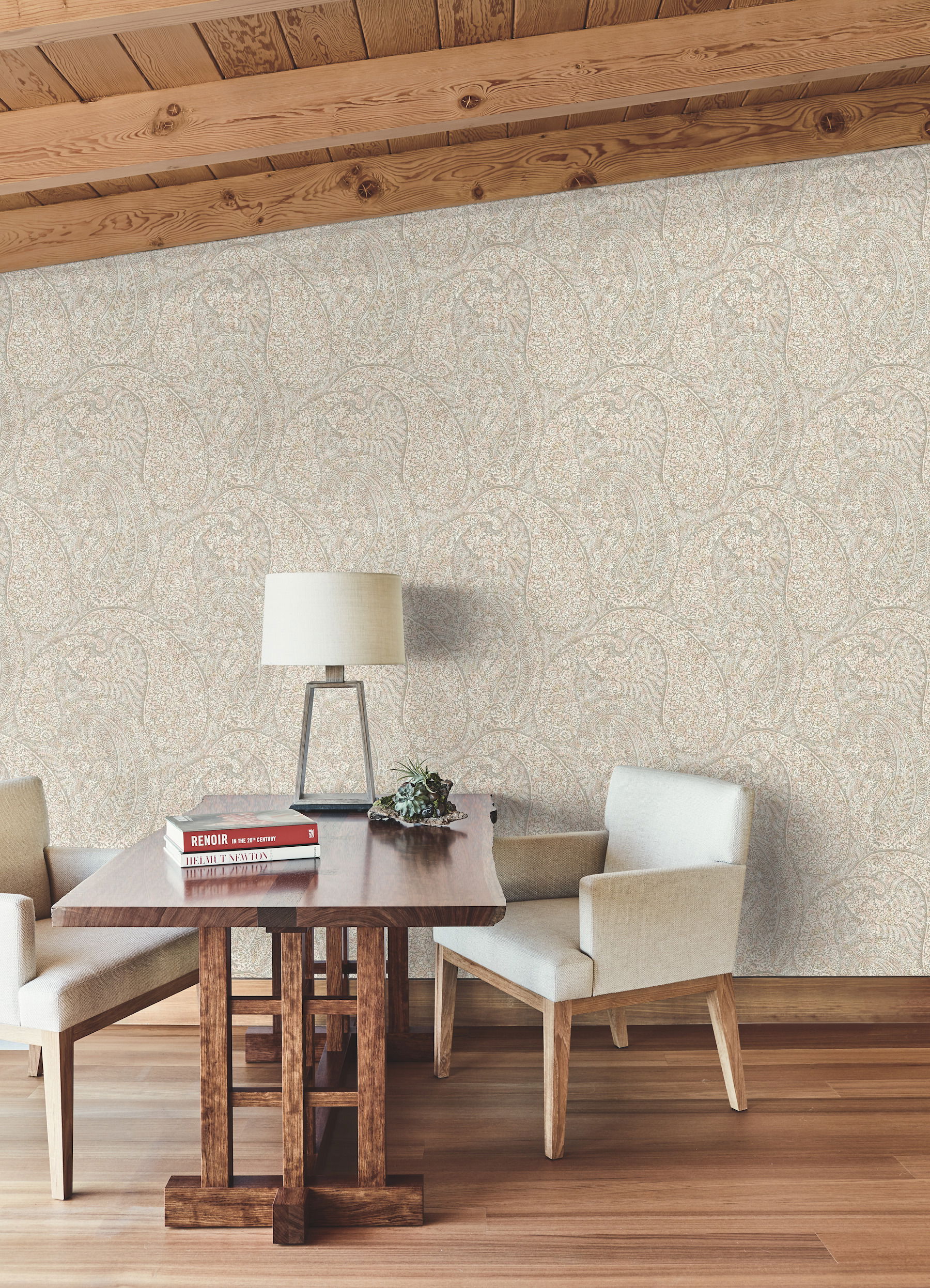 Kashmir Dreams Paisley Pink Wallpaper large image 