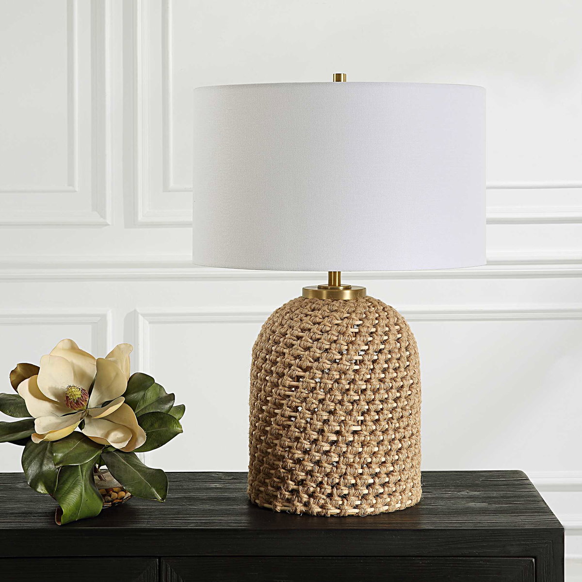 Kendari Rope & Rattan Table Lamp, by Uttermost, 1'5" width x 2'0.75" height x 1'5" depth View 4