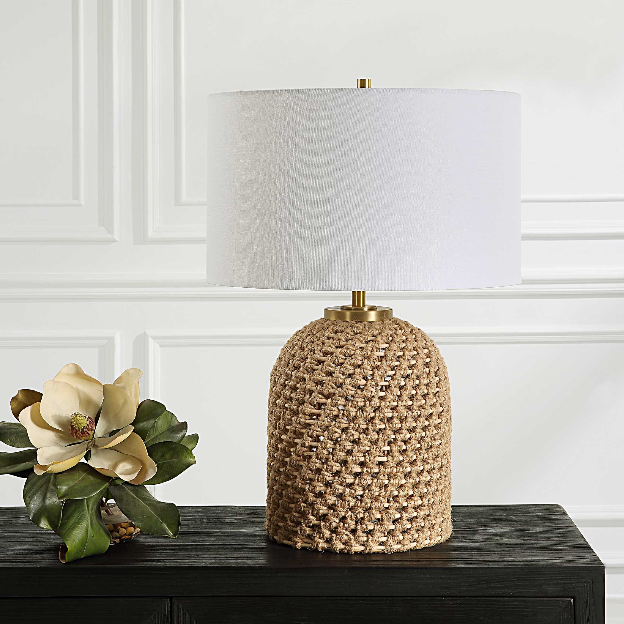Kendari Rope & Rattan Table Lamp, by Uttermost, 17" width x 24.75" height x 17" depth View 4