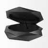 Arreto Black Solid Wood Hexagonal Storage Coffee Table thumbnail 7