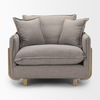Roy II Flint Gray Upholstered and Brown Wood Frame Arm Chair thumbnail 3