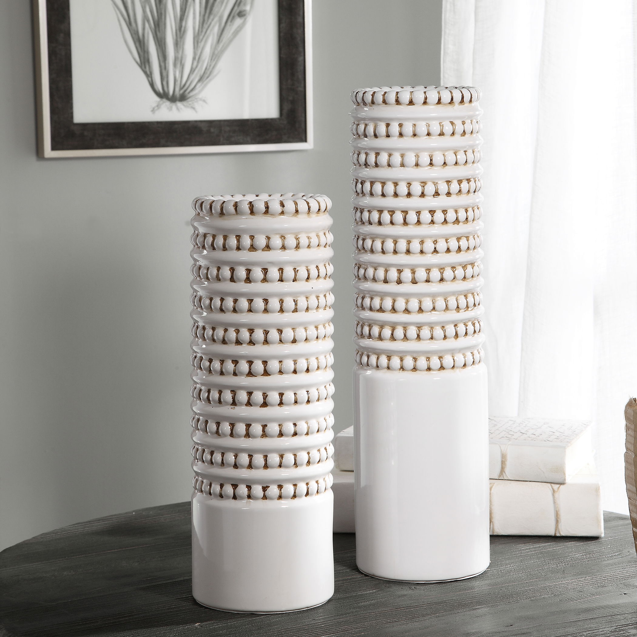 Angelou White Vases, Set/2 large image 