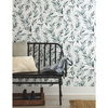 Weekends Olive Branch Teal Wallpaper, by York Wall, 33' length x 1'8.5" width x 0.02" depth thumbnail 3