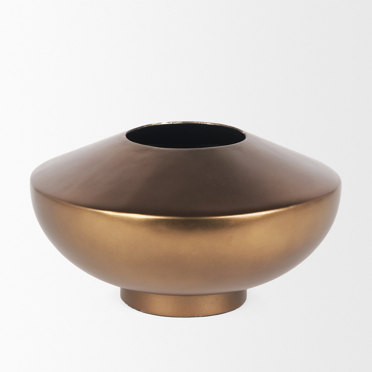 Quiana Large Gold Metal Vase, by Mercana, 10.5" length x 10.5" width x 6" height View 5