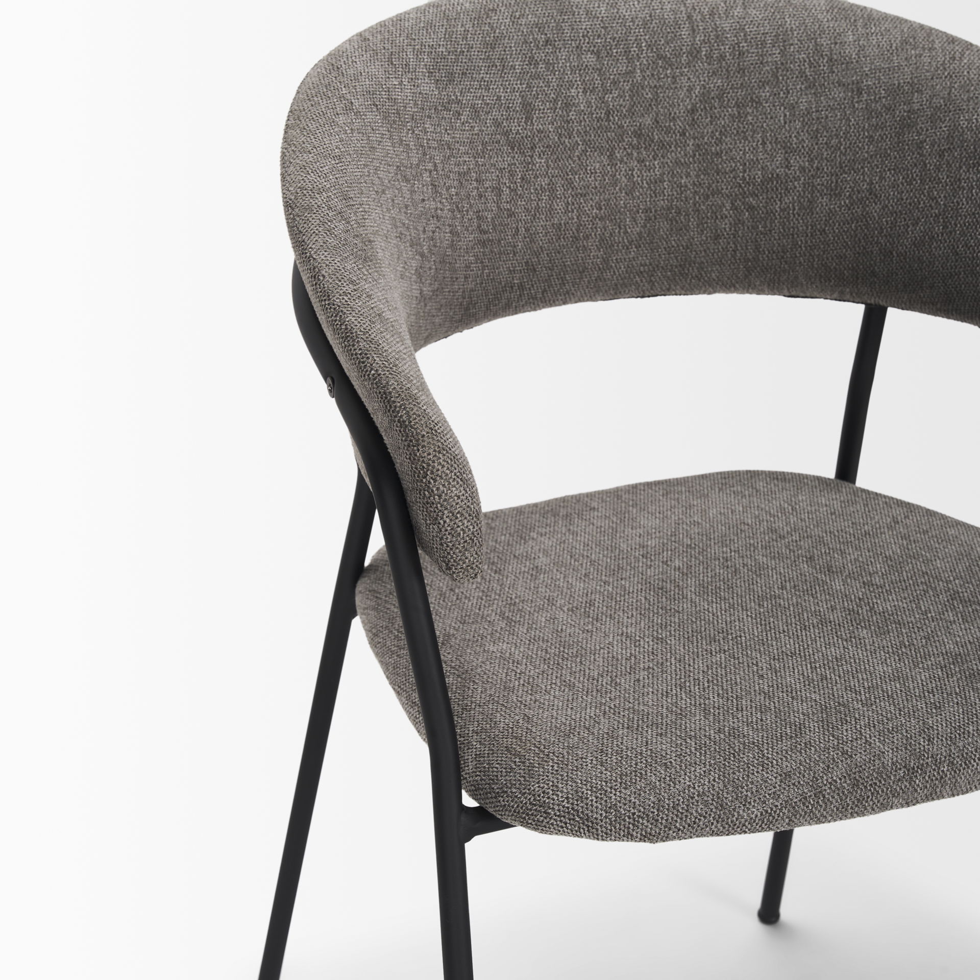 Carolyn Dining Chair with Gray Fabric & Matte Black Metal large image 