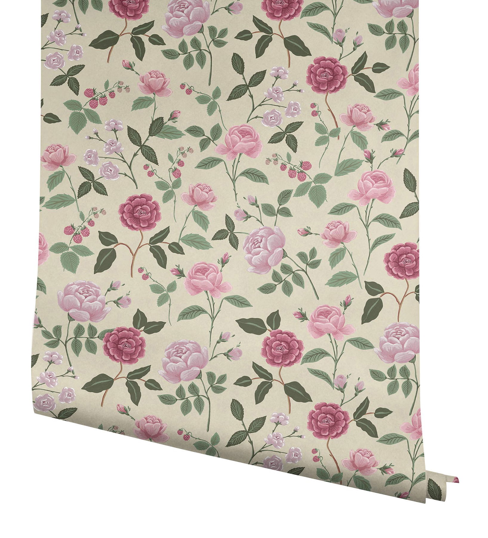Roses Linen Wallpaper large image 