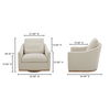 Linden Swivel Chair Soft Beige, Accent Chair by Moe's Home, 33" width x 28.35" height x 34" depth thumbnail 10