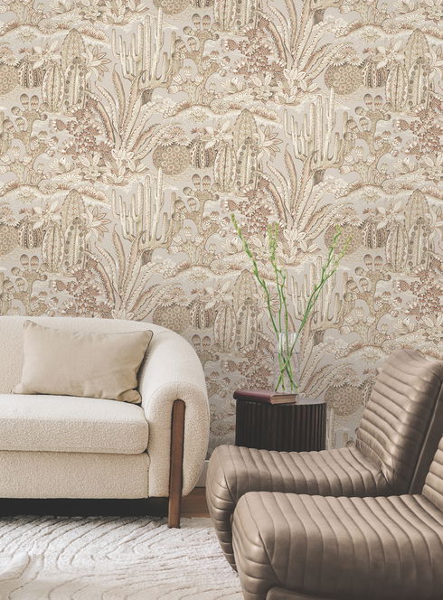 Lotus Land Cacti Baked Clay Wallpaper