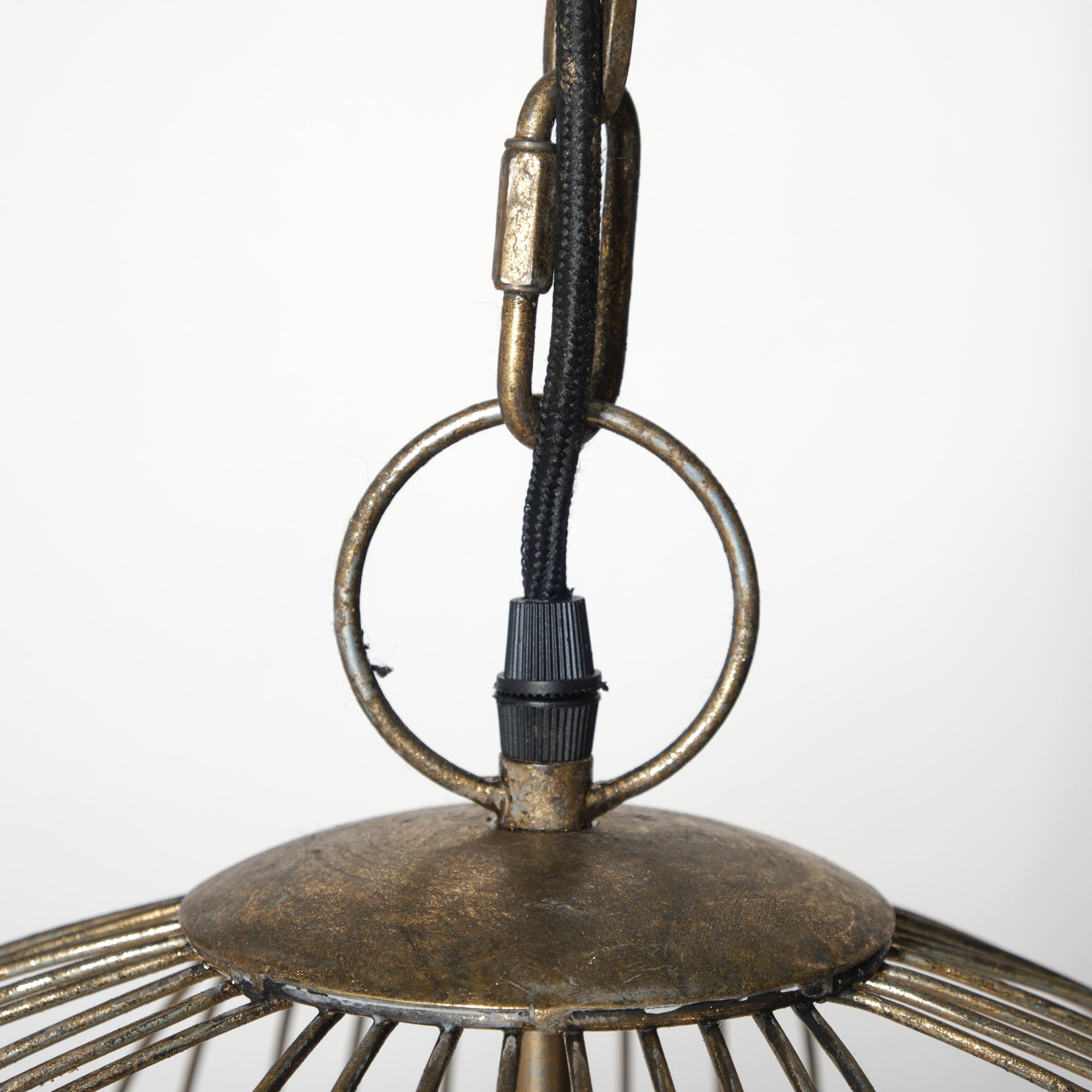 Chiron II 36L x 36W x 38H Gold Metal Globe Six Bulb Chandelier, by Mercana, 36" length x 36" width x 38" height View 6