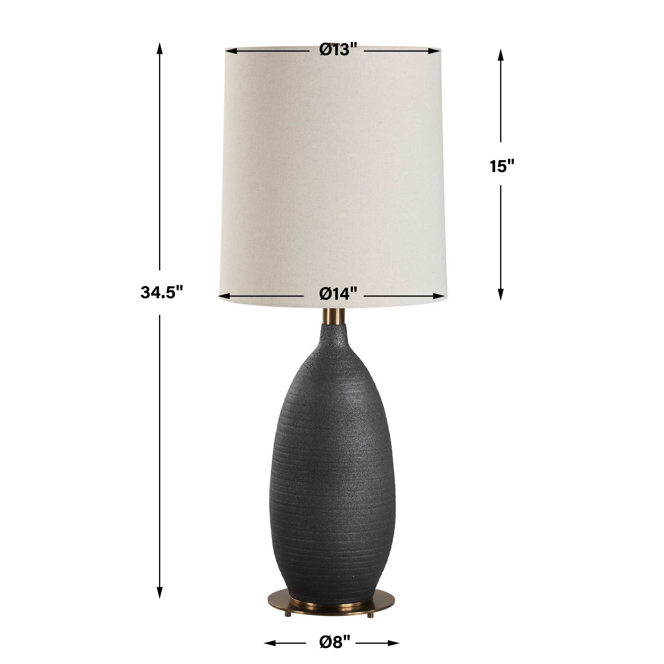 Bower Matt Black Table Lamp large image 