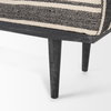 Shae Black Wood with Black and Cream Upholstered Bench, Benche by Mercana, 56.5" length x 18" width x 18.5" height thumbnail 10
