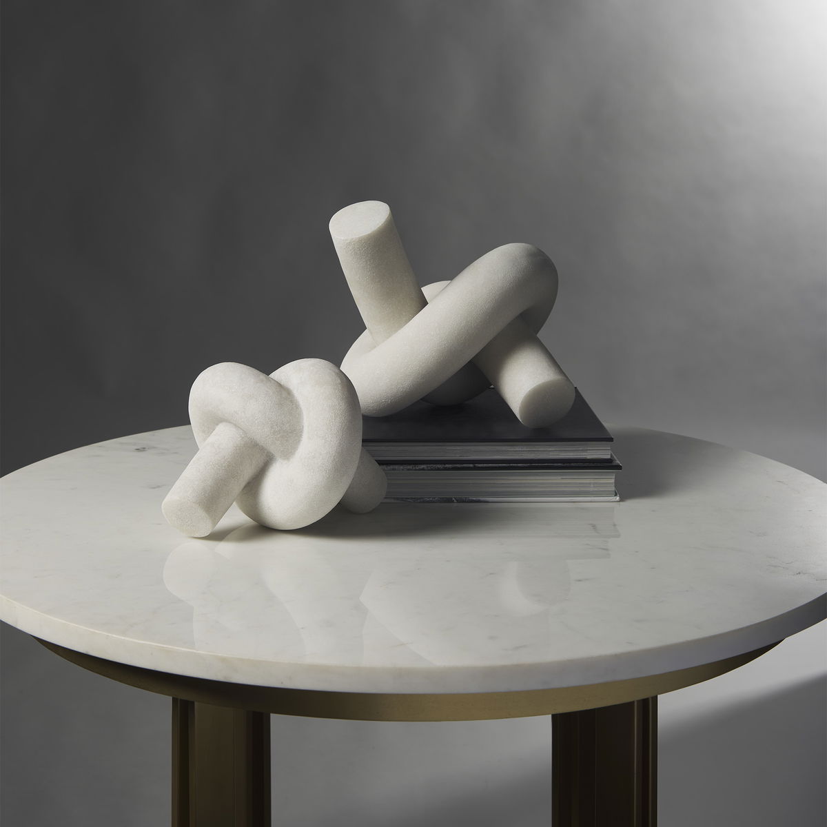 Otto  Granite Resin Large Knot Sculpture Decorative Object, by Mercana, 12.01" length x 10.47" width x 7.48" height View 2