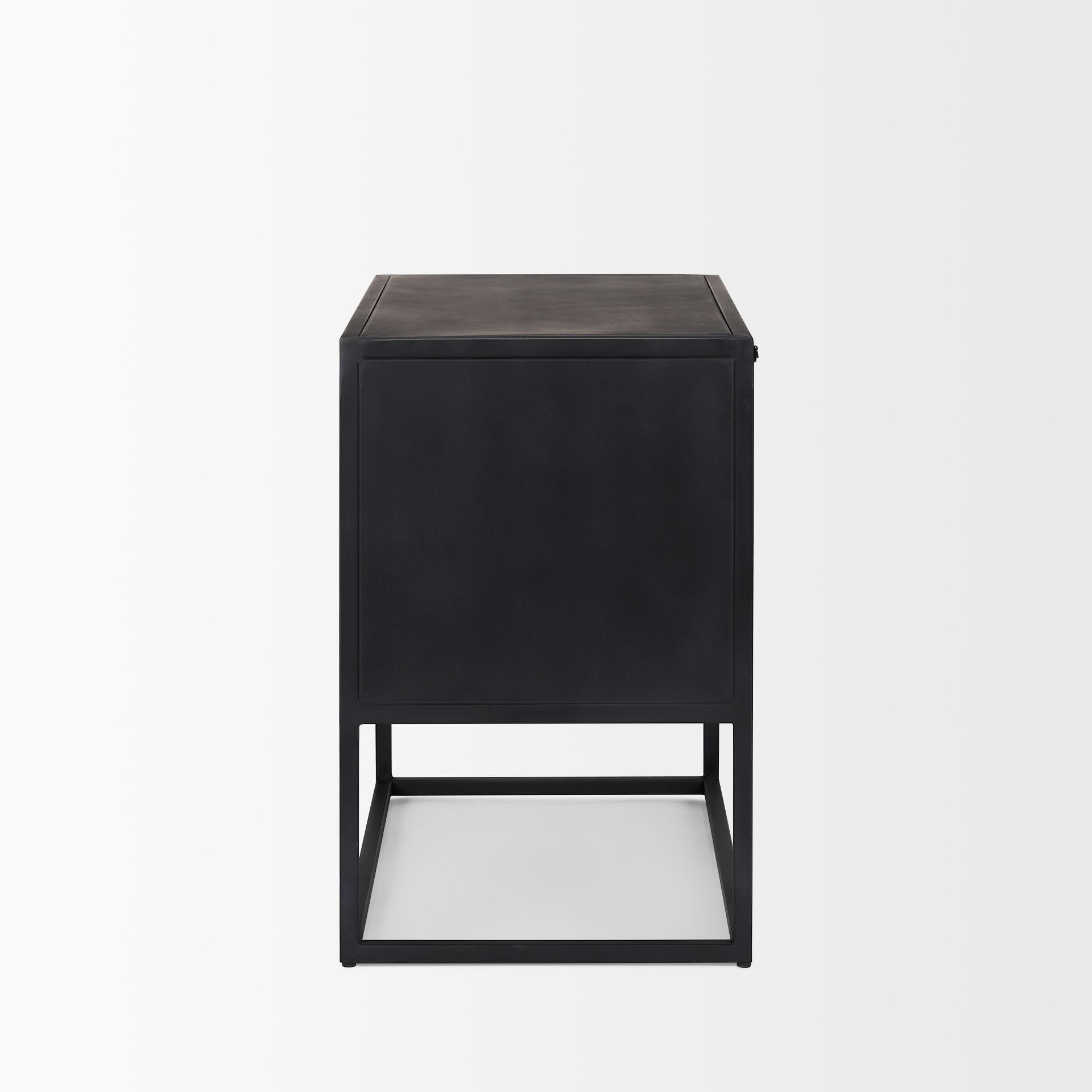 Sloan Black Wood with Black Metal Frame Side Table, Side & End Table by Mercana, 28" length x 17.5" width x 26.25" height View 4