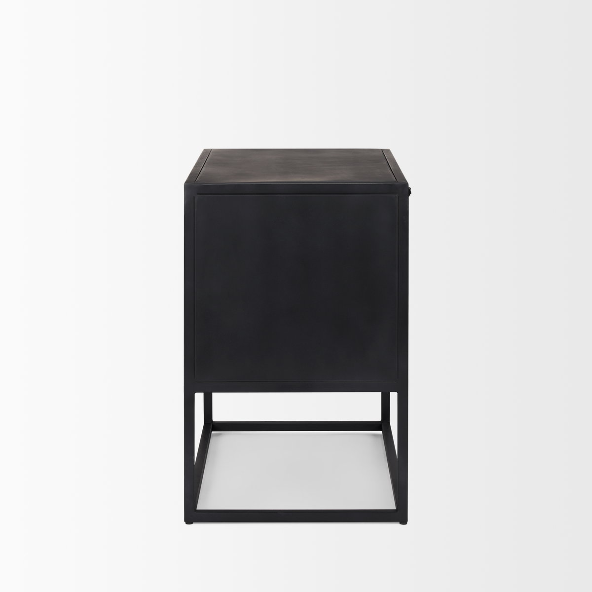 Sloan Black Wood with Black Metal Frame Side Table, Side & End Table by Mercana, 28" length x 17.5" width x 26.25" height View 4