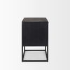 Sloan Black Wood with Black Metal Frame Side Table, Side & End Table by Mercana, 28" length x 17.5" width x 26.25" height thumbnail 4